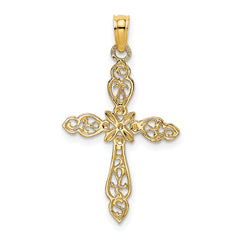 10K Polished Cut-Out Cross Charm