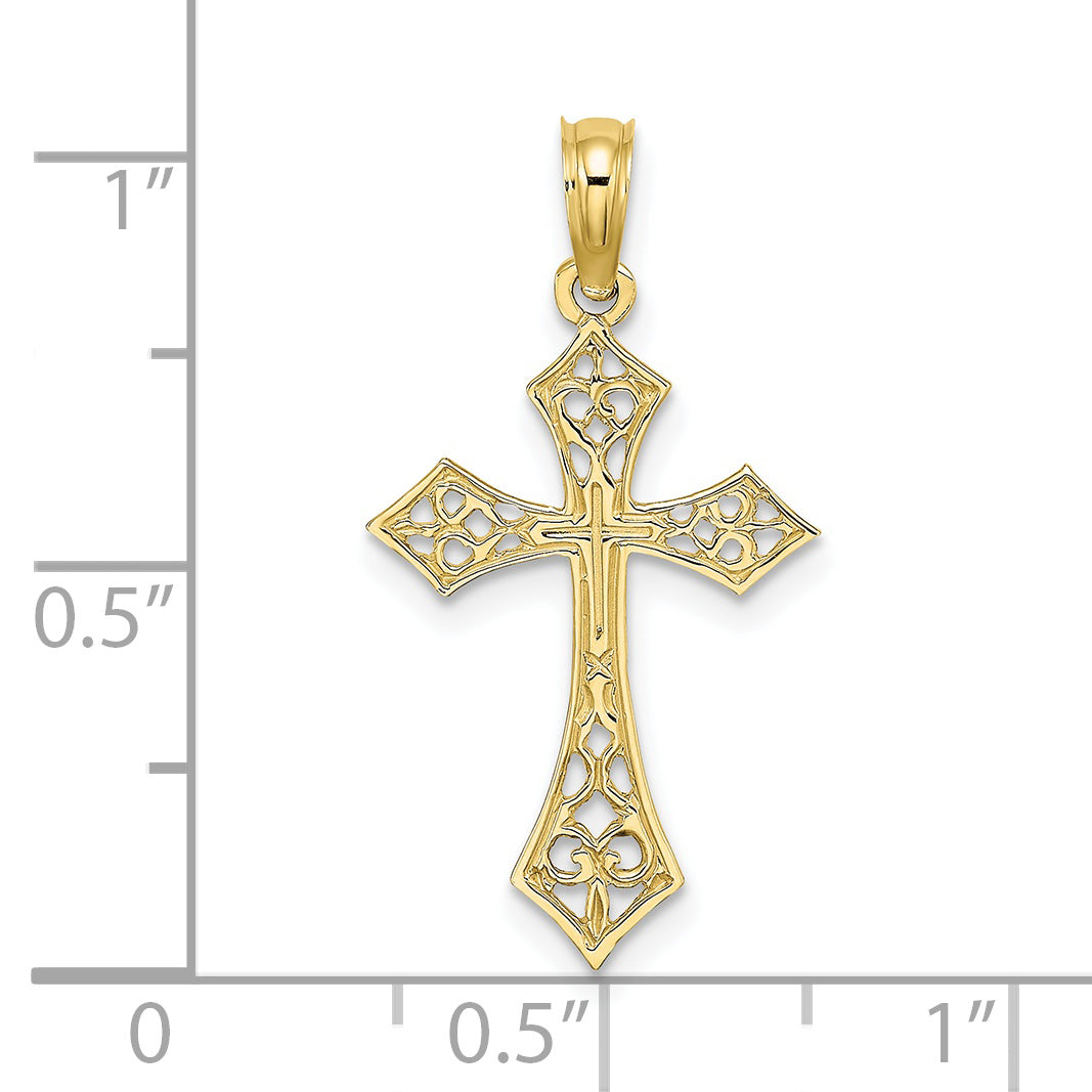 10K Filigree Cross Charm