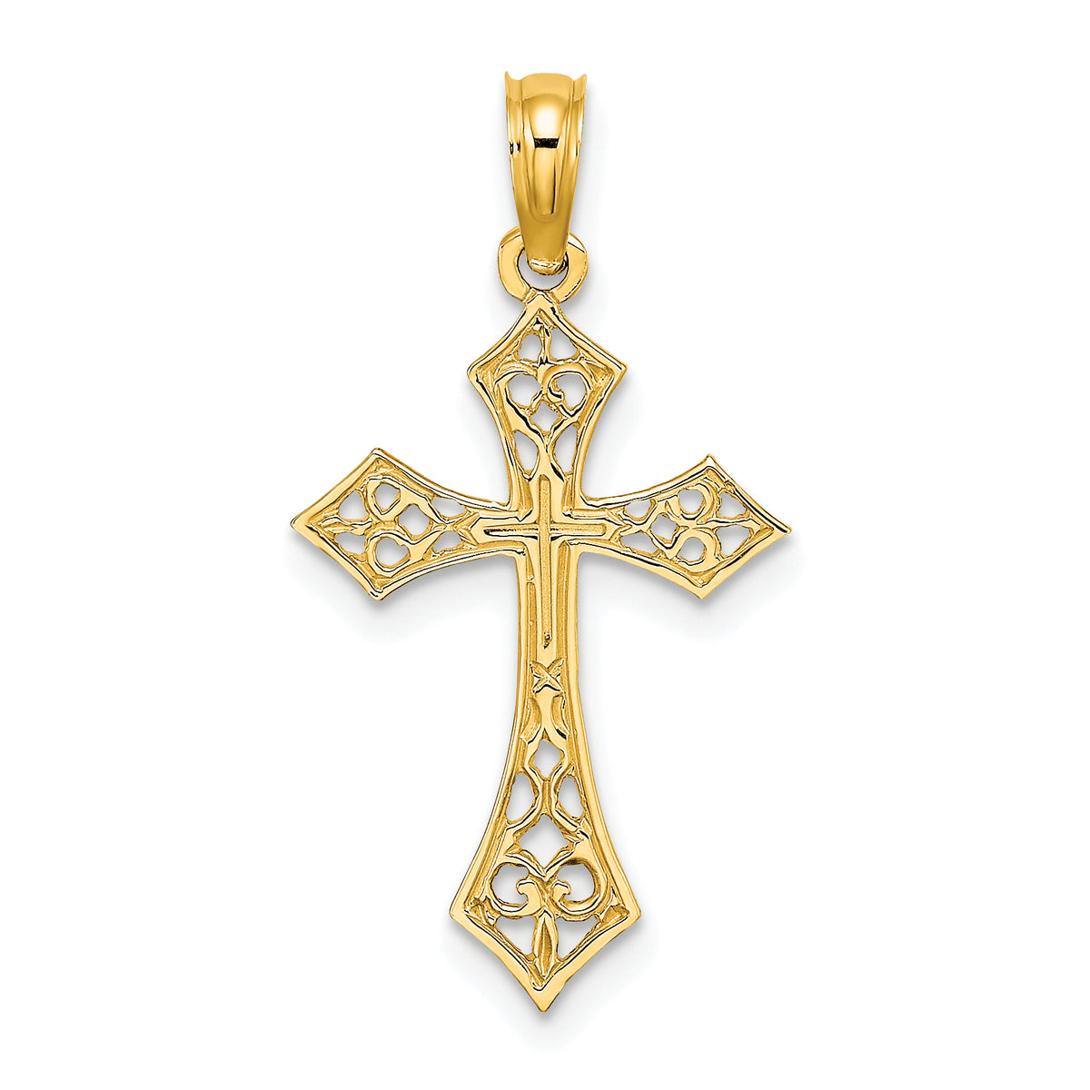 10K Filigree Cross Charm