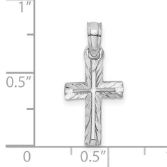 10K White Gold D/C Cross Charm