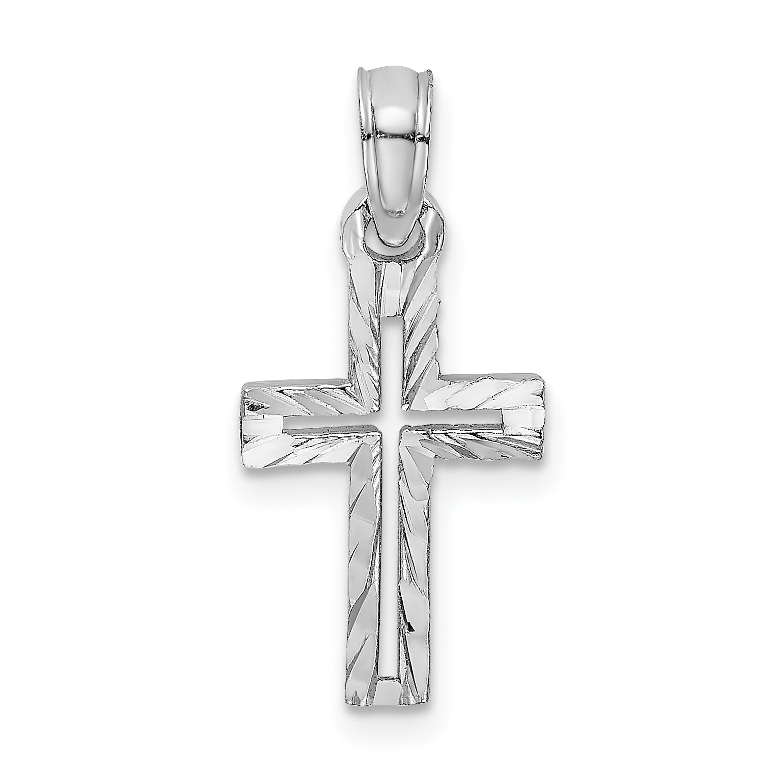 10K White Gold D/C Cross Charm