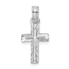 10K White Gold D/C Cross Charm