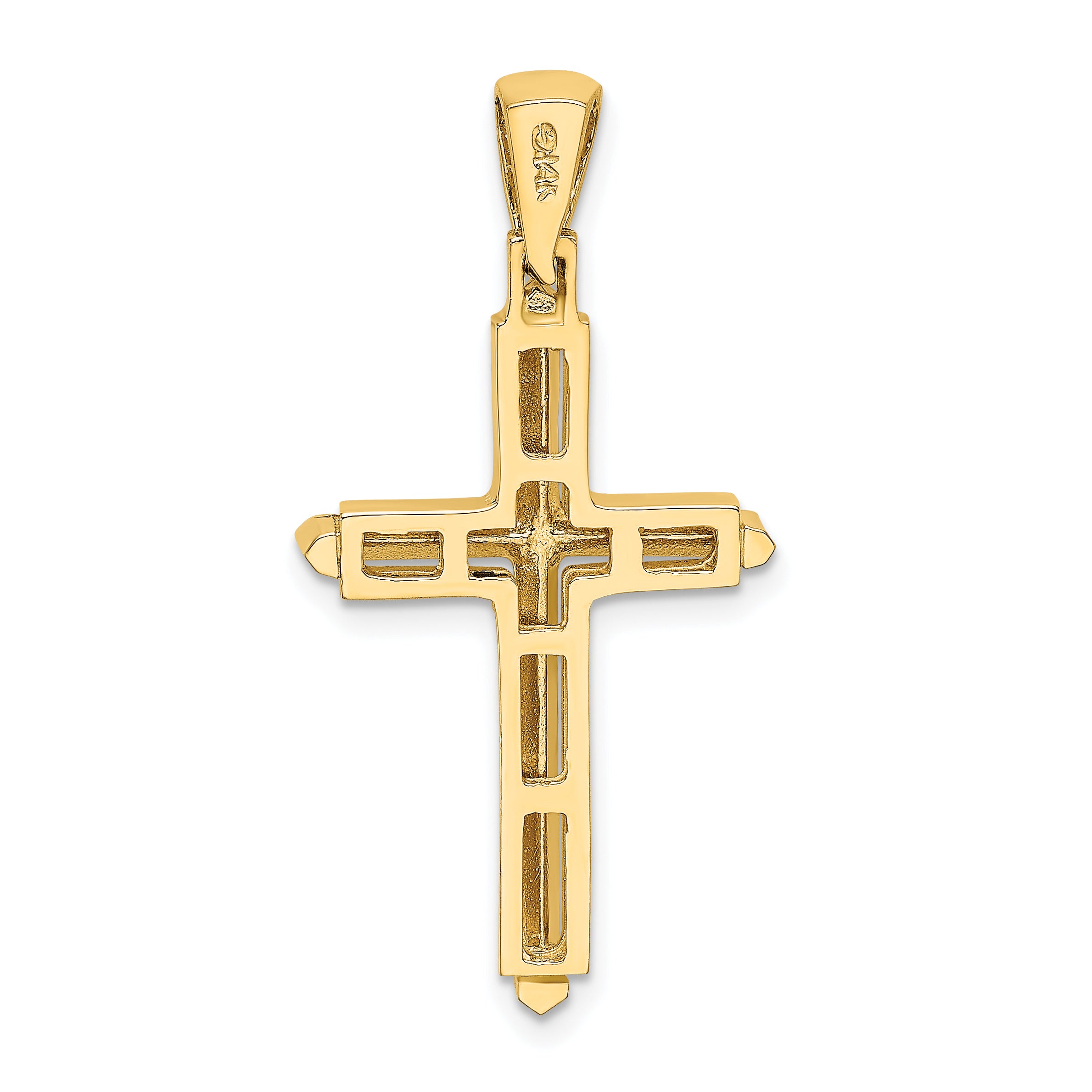 10K Polished Cross Charm