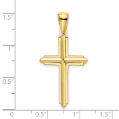 10K Polished Cross Charm