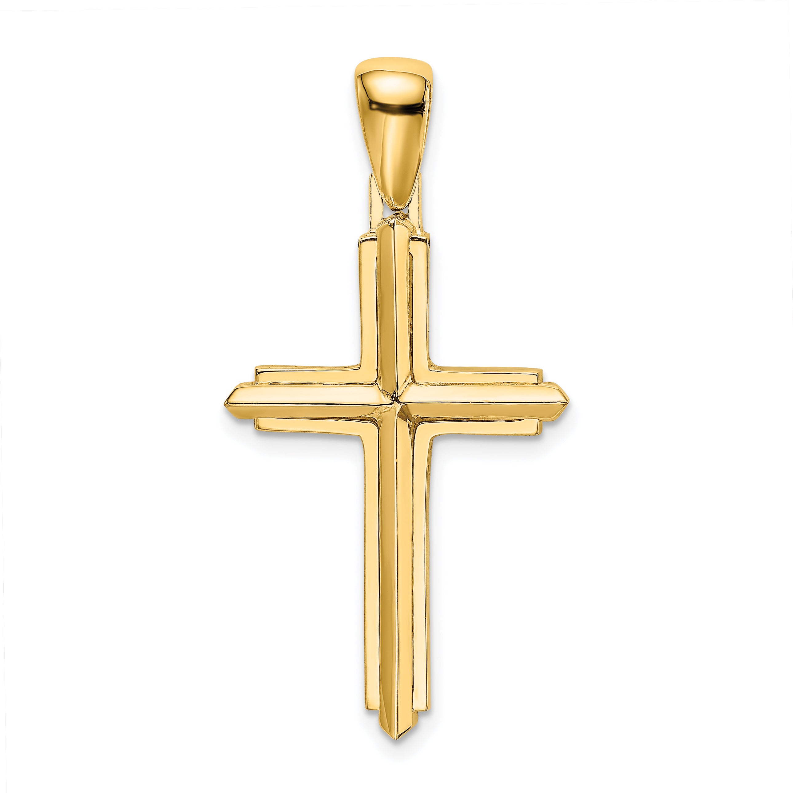 10K Polished Cross Charm