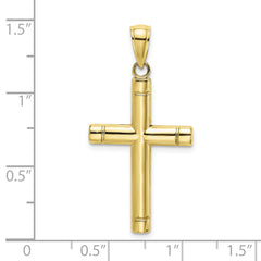 10k Tubular Cross Pendant