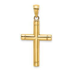 10k Tubular Cross Pendant