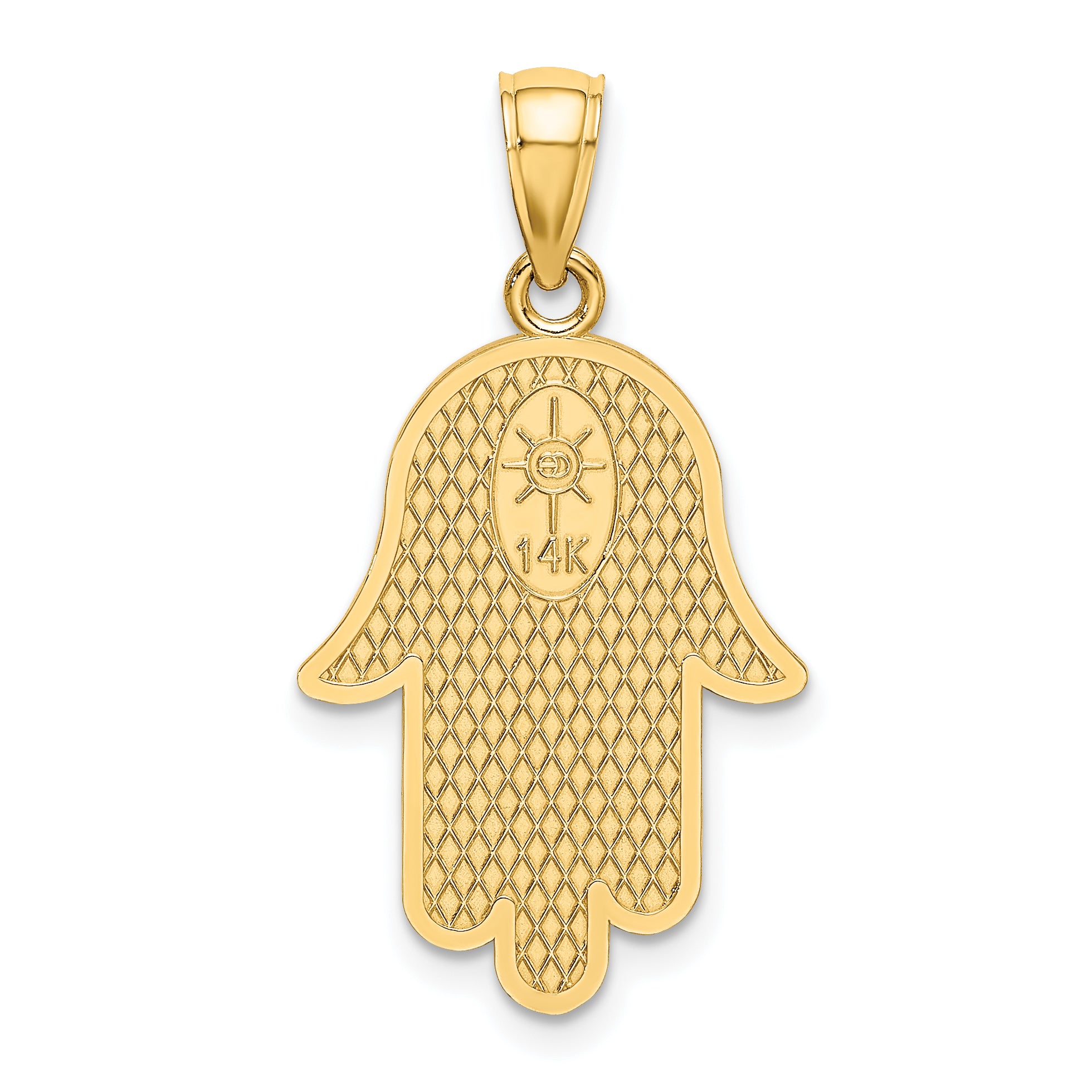 10K Hamsa W/ Star Of David Charm