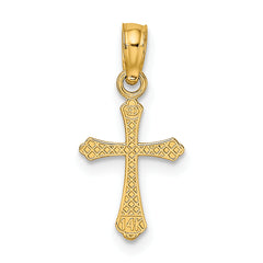 10K Textured Mini Cross Charm