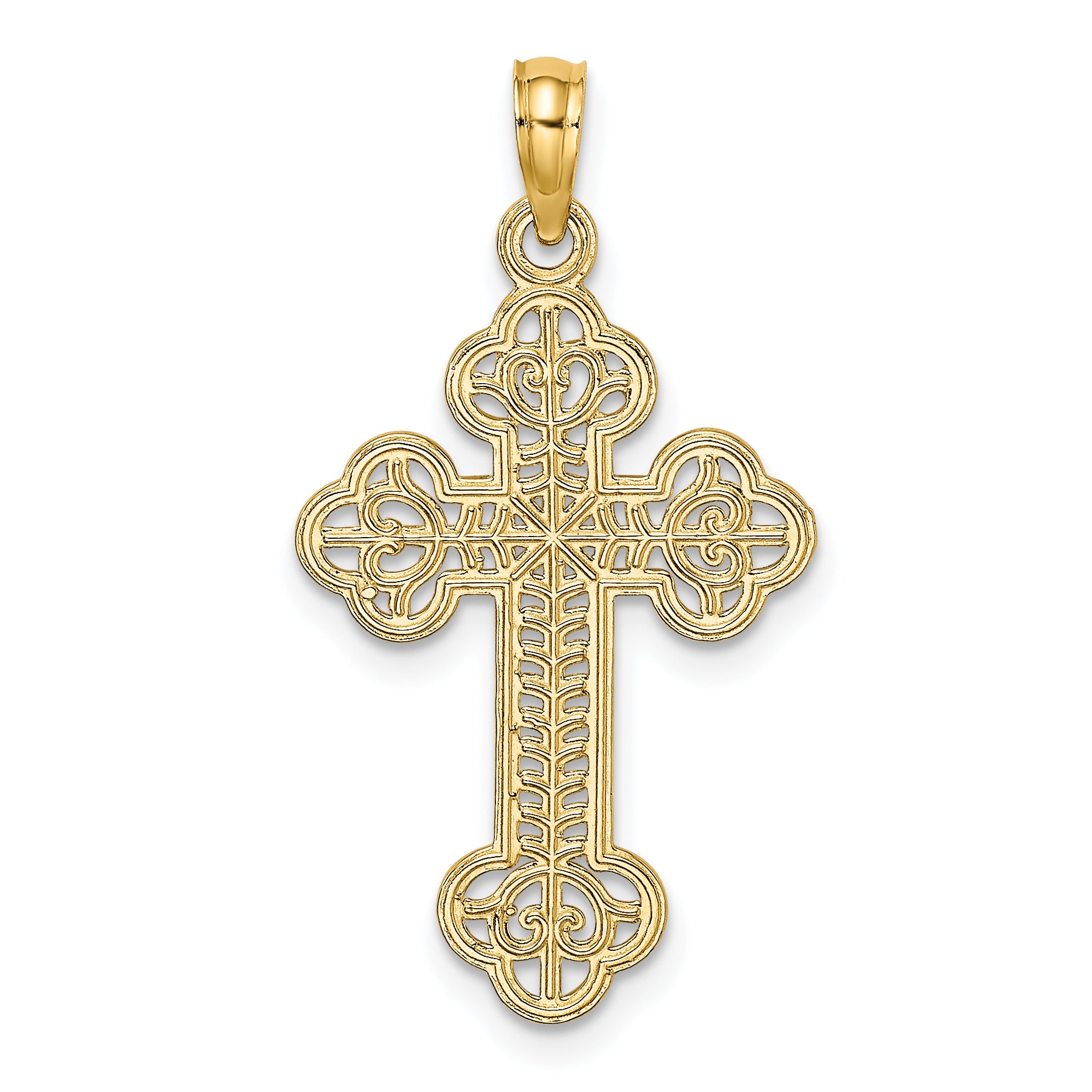 10K Cut-Out Design Cross Charm