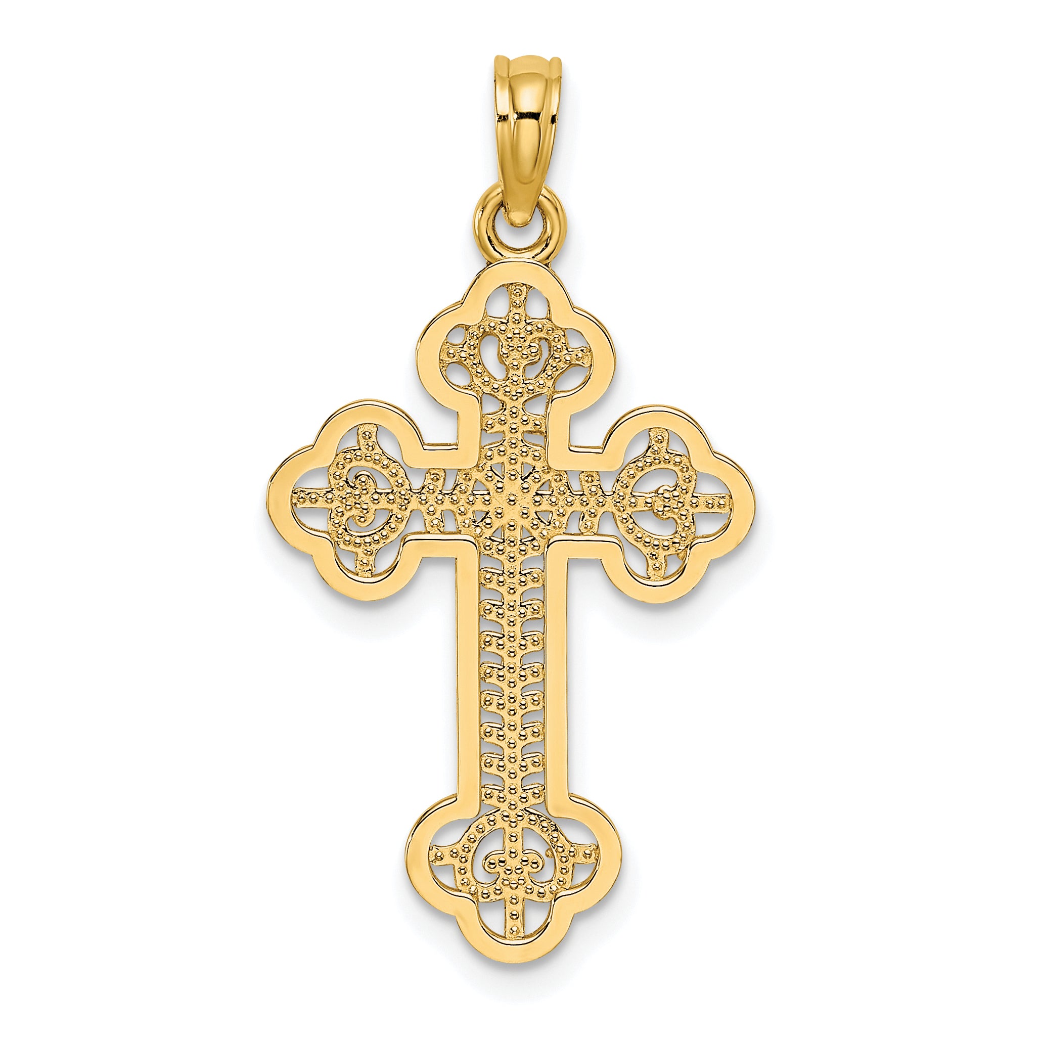 10K Cut-Out Design Cross Charm