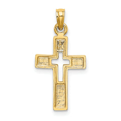 10K Polished and Cut-Out Cross Charm