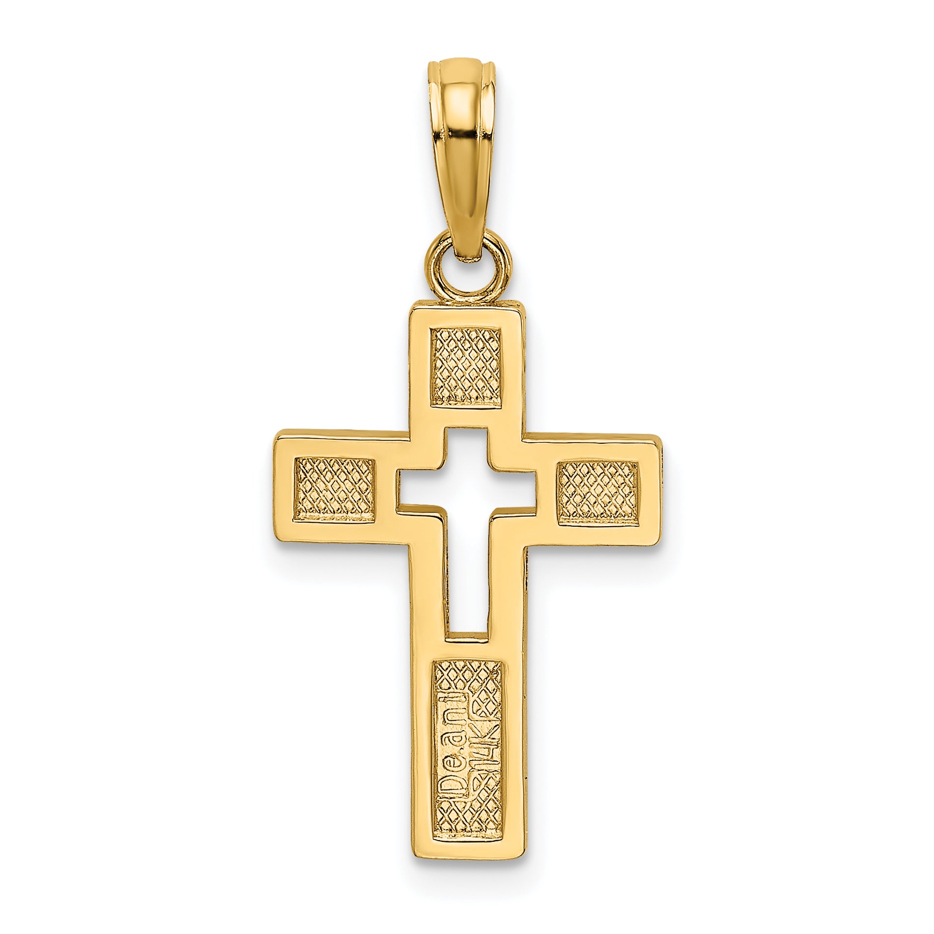 10K Polished Cut-Out Cross Charm