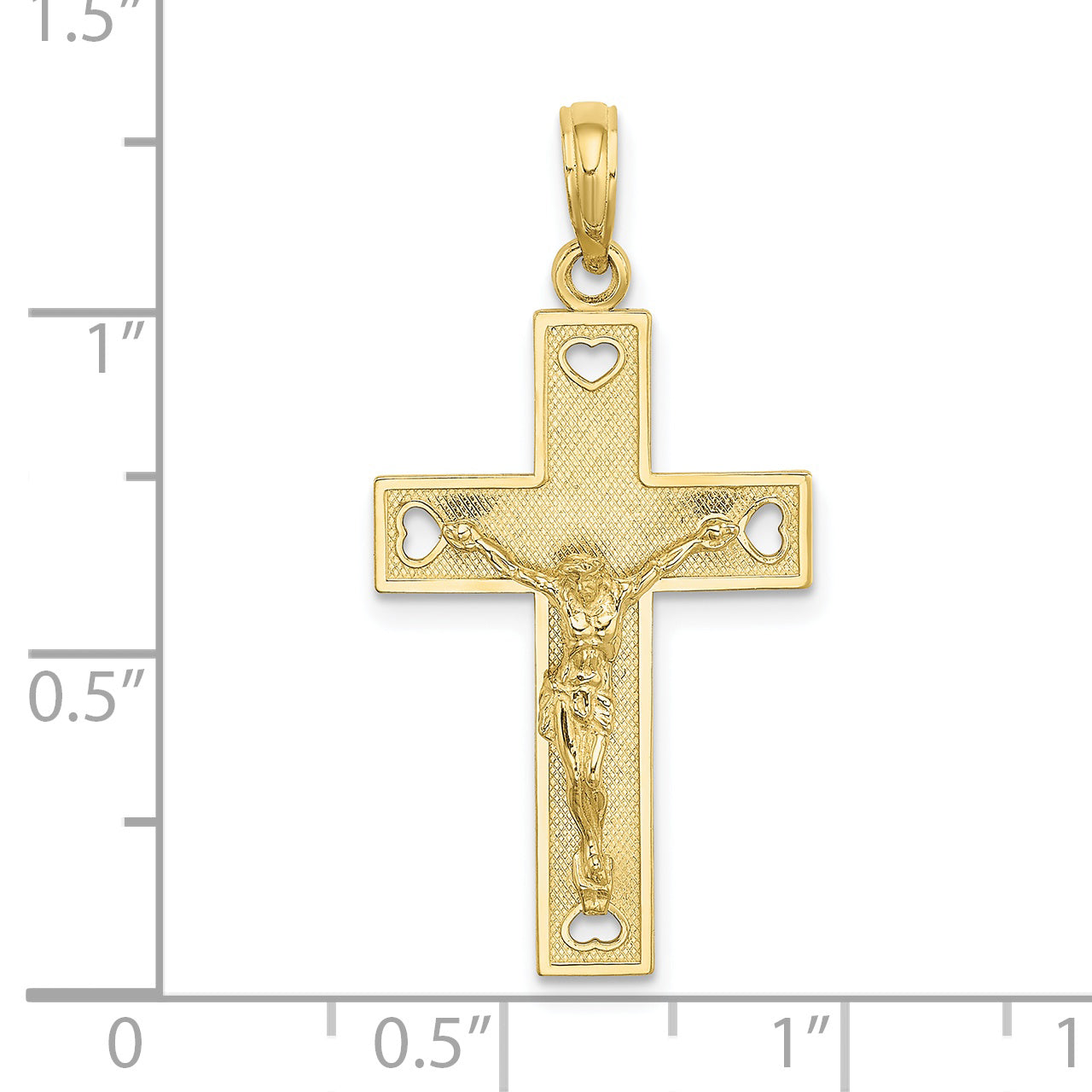 10K Cut-Out Heart I LOVE JESUS Crucifix Charm