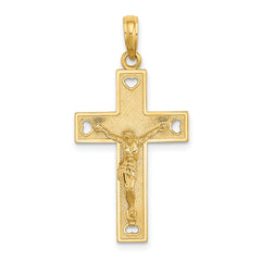 10K Cut-Out Heart I LOVE JESUS Crucifix Charm