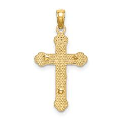 10K Inri Crucifix W/ Scroll Tips Charm