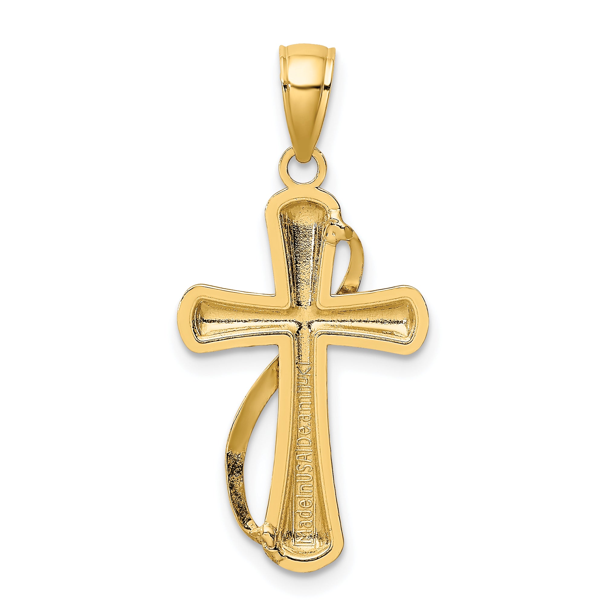 10K Cross With Drape Charm