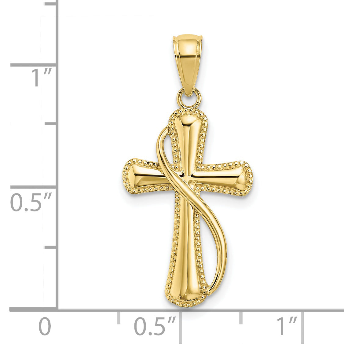 10K Cross With Drape Charm