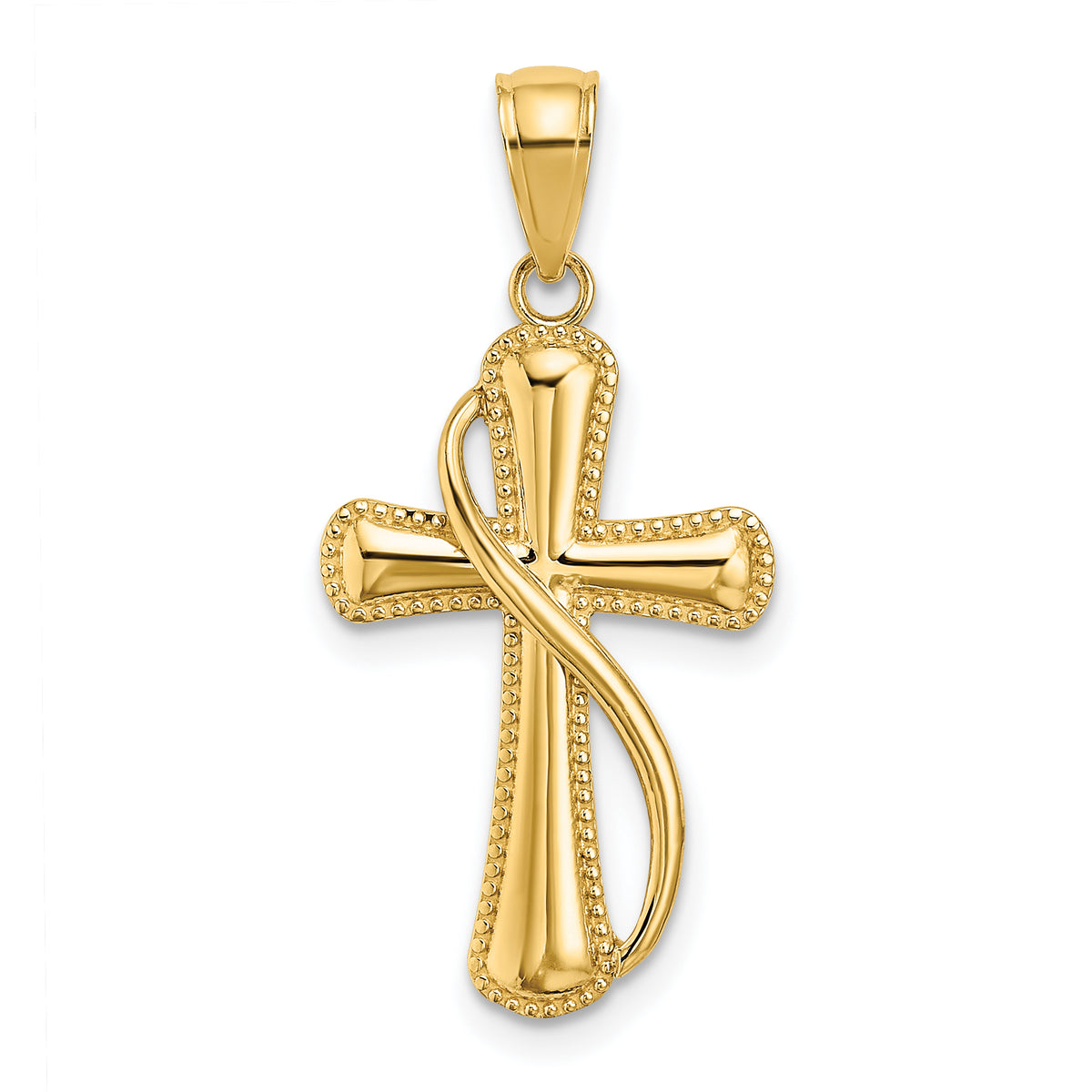 10K Cross With Drape Charm