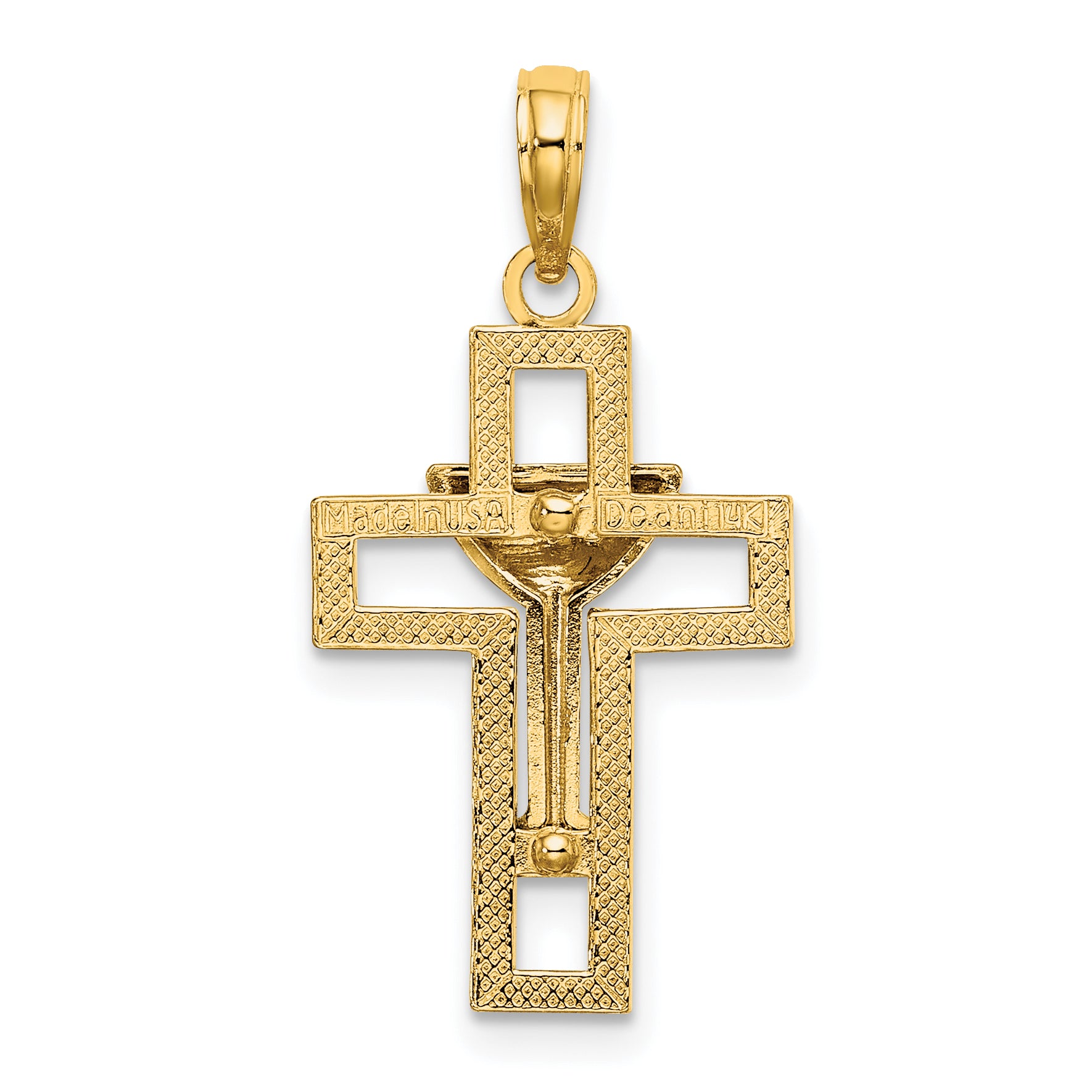 10K Polished Cross W/ Communion Cup Charm