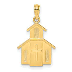 10K Church w/ Cross On Door Charm