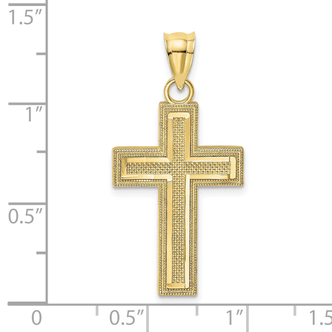 10K D/C Block Cross Charm