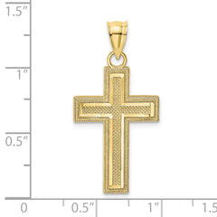 10K D/C Block Cross Charm