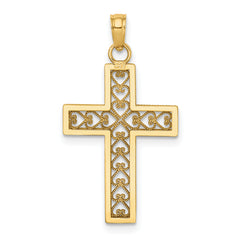 10k D/C Filigree Cross Pendant