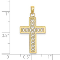 10k D/C Filigree Cross Pendant