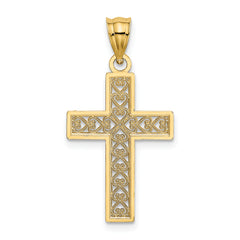 10K D/C Edge and Filigree Center Cross Charm