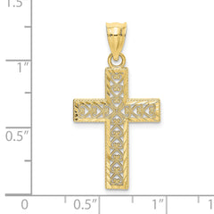 10K D/C Edge and Filigree Center Cross Charm