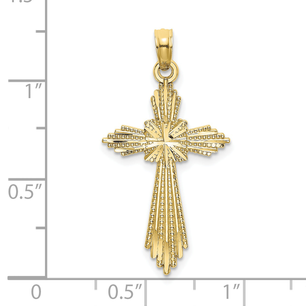 10K Fancy D/C Cross Charm