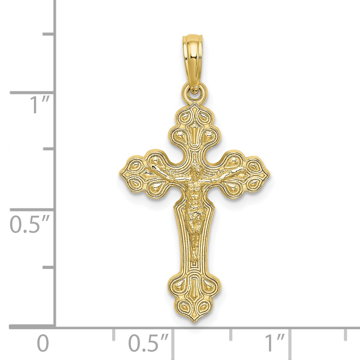 10K Crucifix W/ Fancy Tips Charm