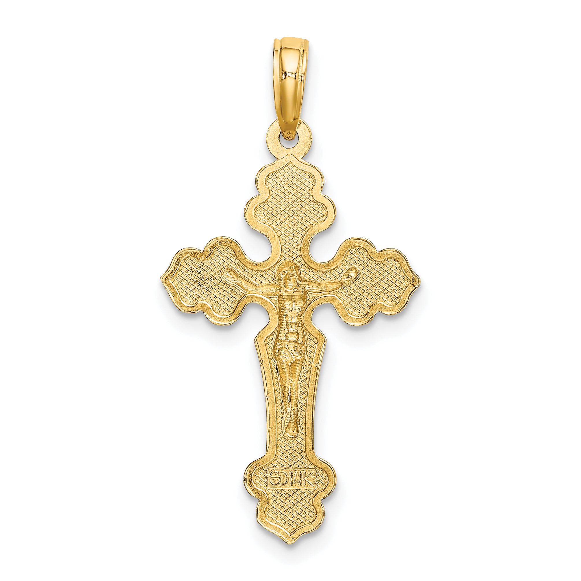 10K D/C Crucifix W /Fancy Tips Charm