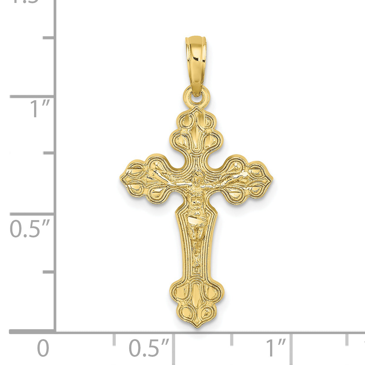 10K D/C Crucifix W /Fancy Tips Charm