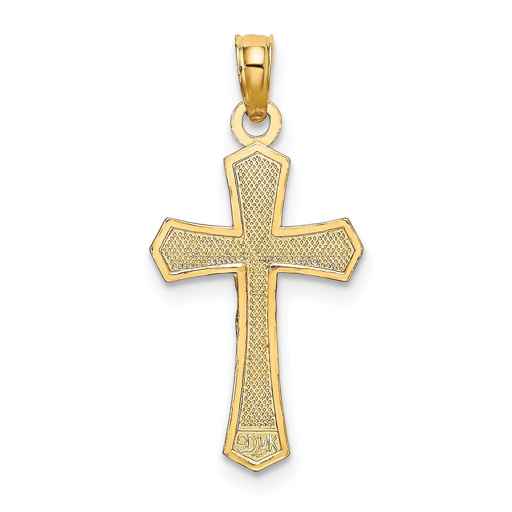 10K Crucifix W/ Beveled Edges Charm