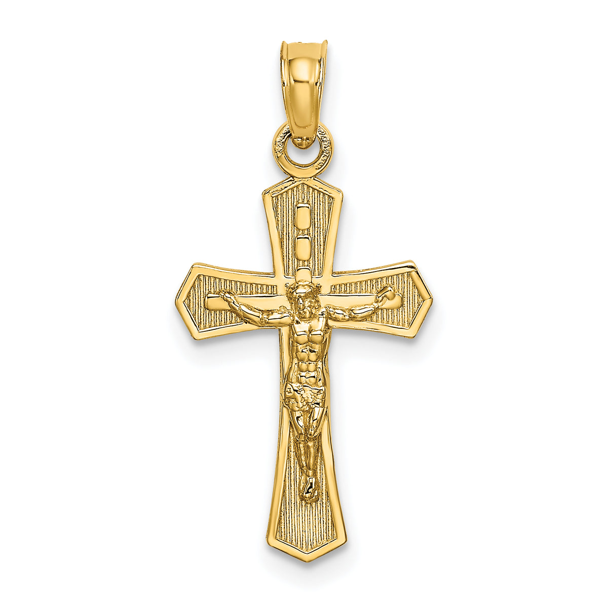 10K Crucifix W/ Beveled Edges Charm