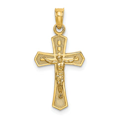 10K Crucifix W/ Beveled Edges Charm