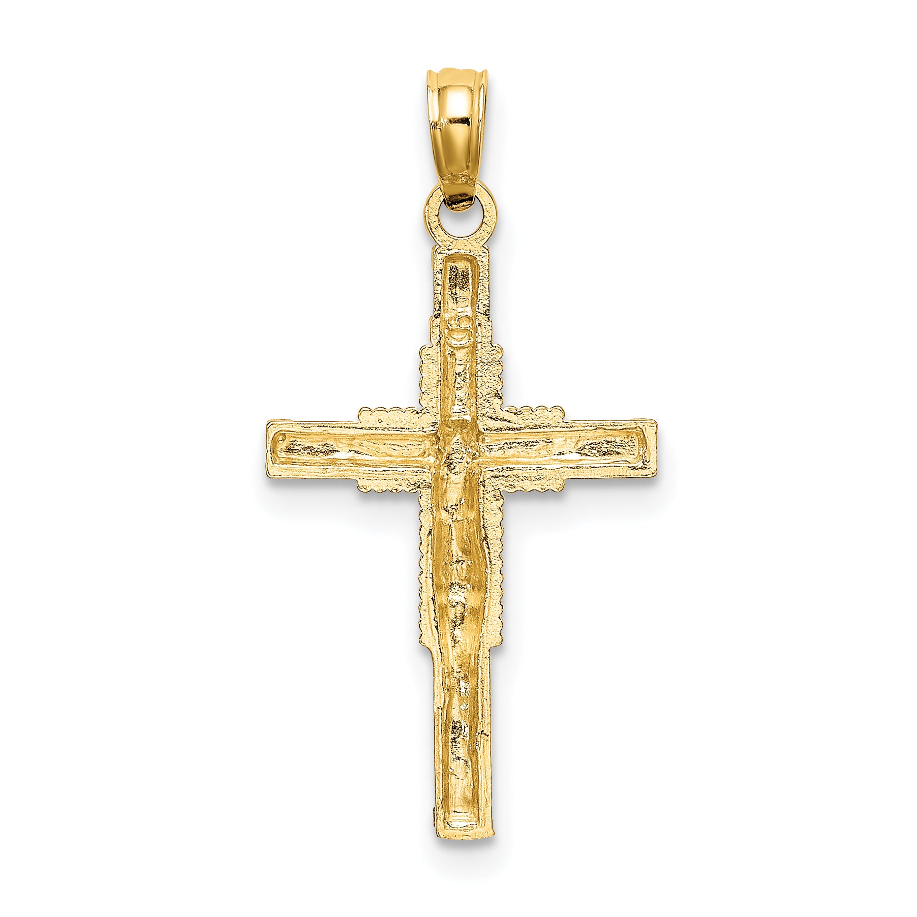 10K Beaded Accent Crucifix Charm