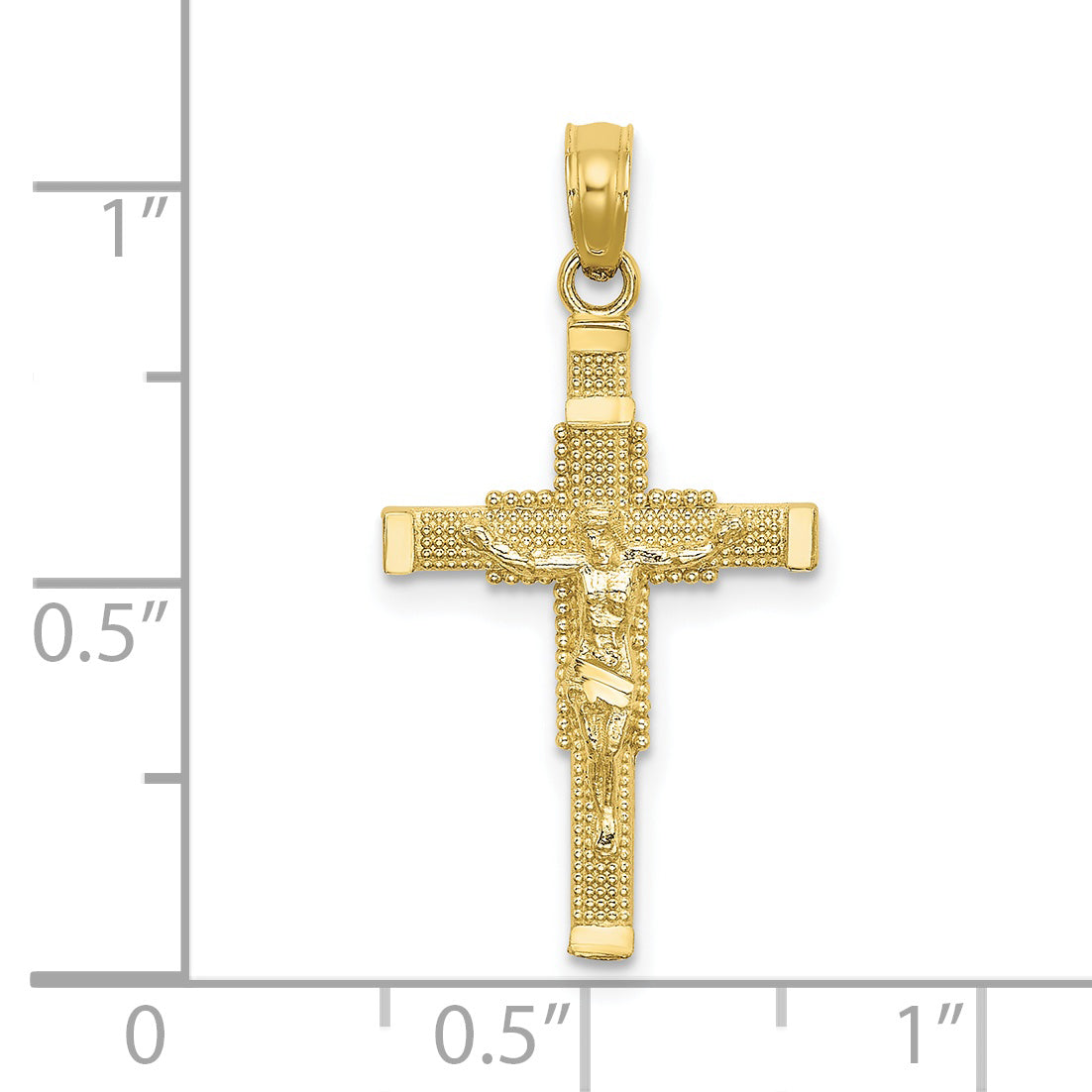 10K Beaded Accent Crucifix Charm