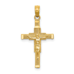 10K Beaded Accent Crucifix Charm