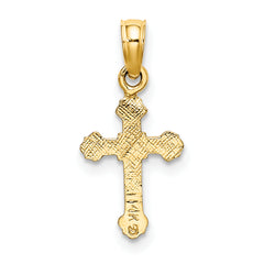 10K Mini Crucifix W/ Fancy Tips Charm