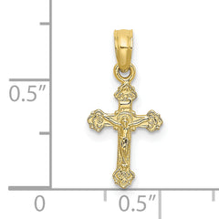 10K Mini Crucifix W/ Fancy Tips Charm