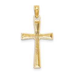 10K D/C Textured Cross Charm