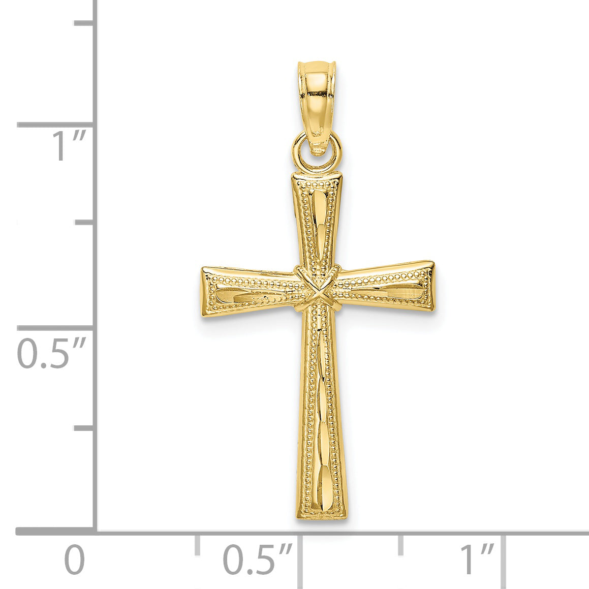 10K D/C Textured Cross Charm