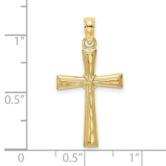 10K D/C Textured Cross Charm