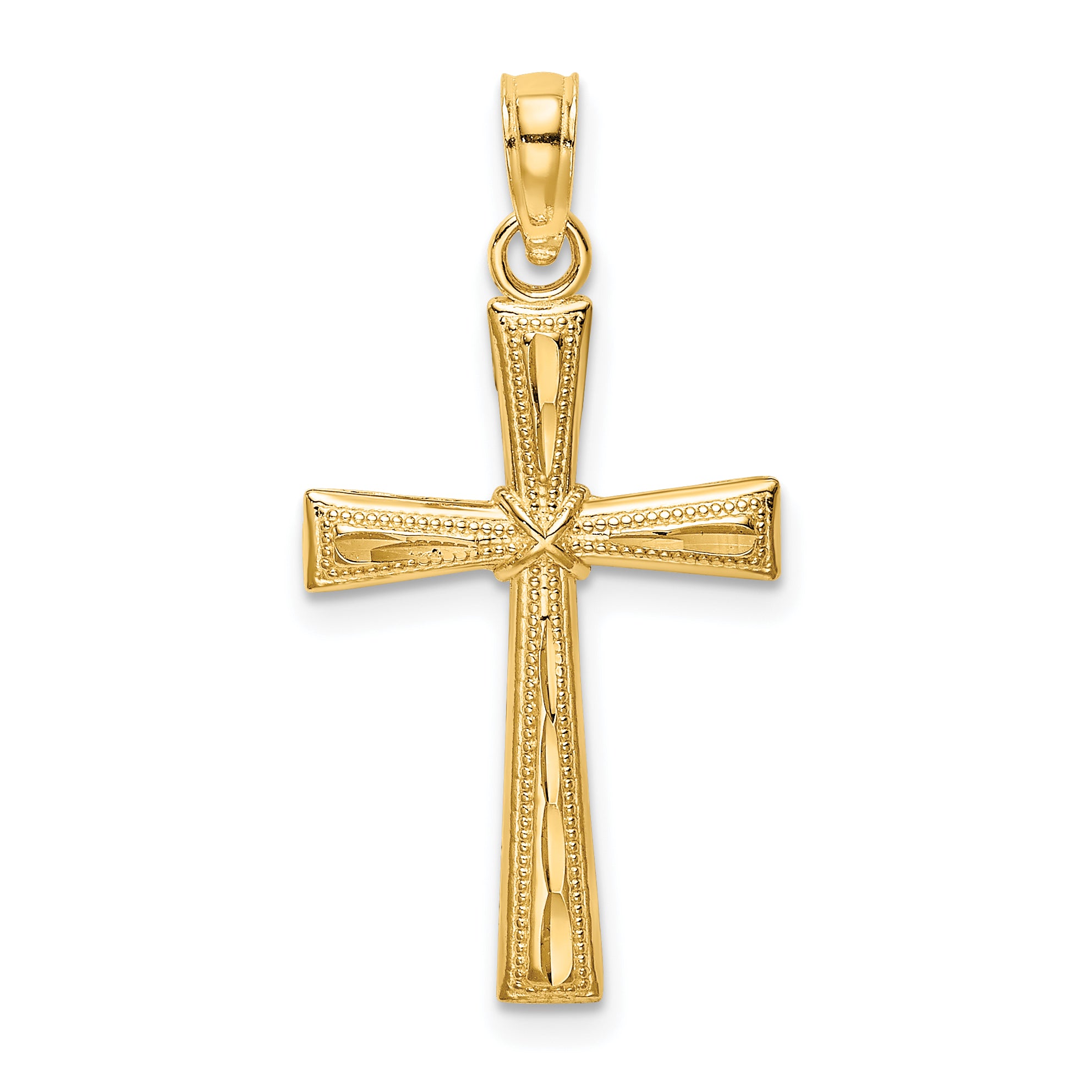 10K D/C Textured Cross Charm