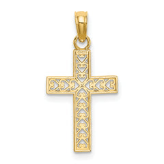 10k D/C Filigree Cross Pendant