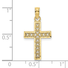 10k D/C Filigree Cross Pendant