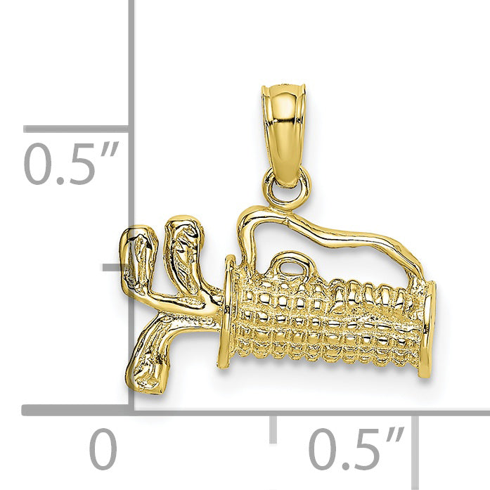 10K Textured Engraved Golf Bag Charm